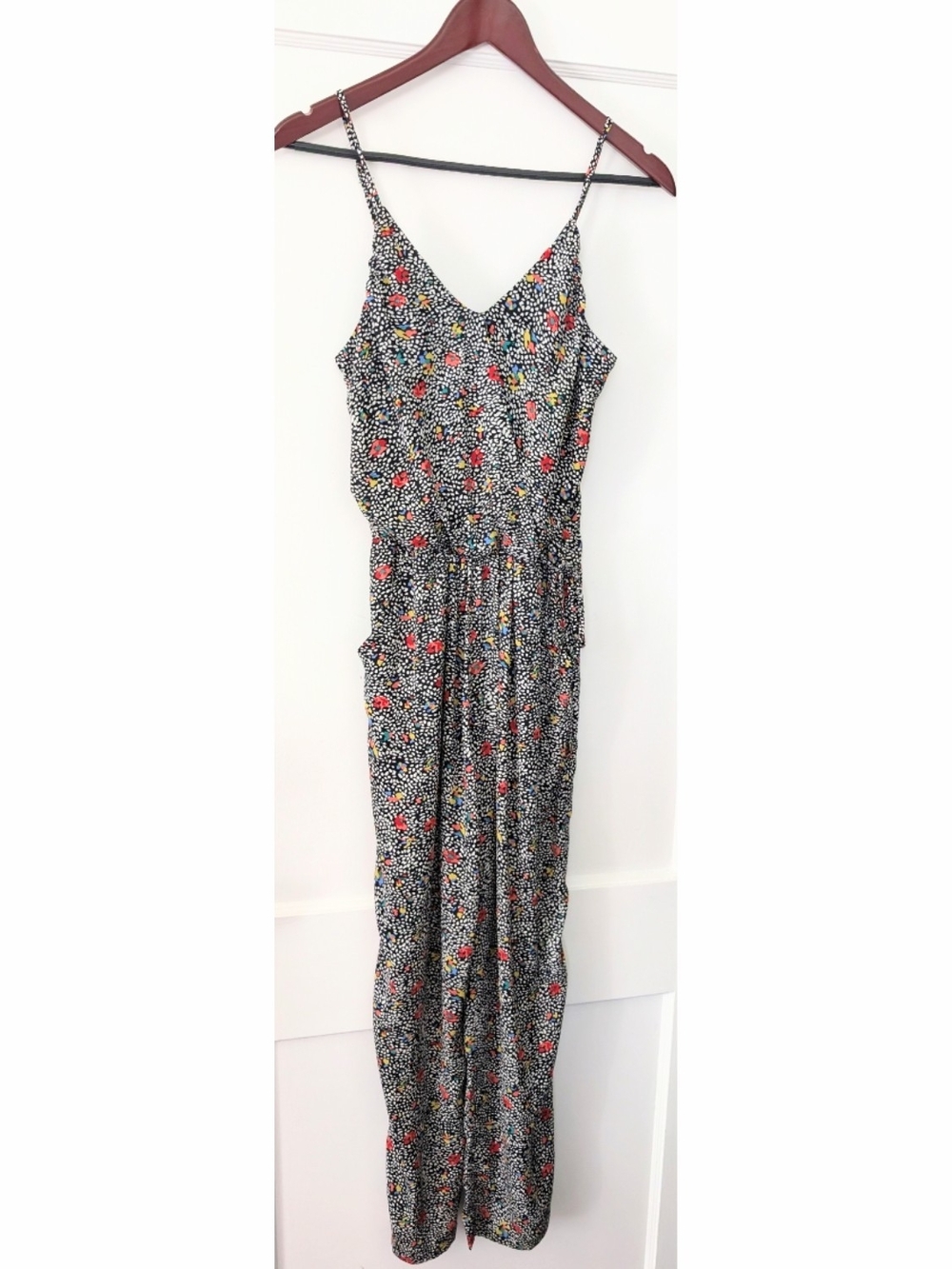 Anthropologie Elevenses Wrap Floral Jumpsuit With Pockets Size XS